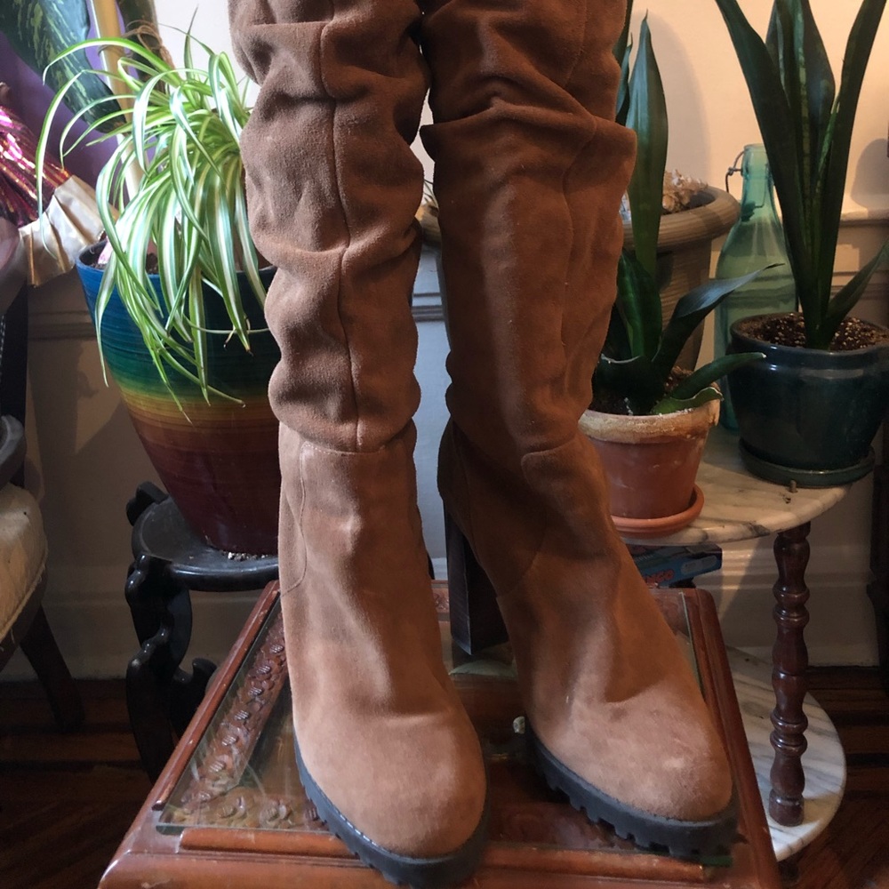 Tall Brown Leather Suede Aldo Boot size 9